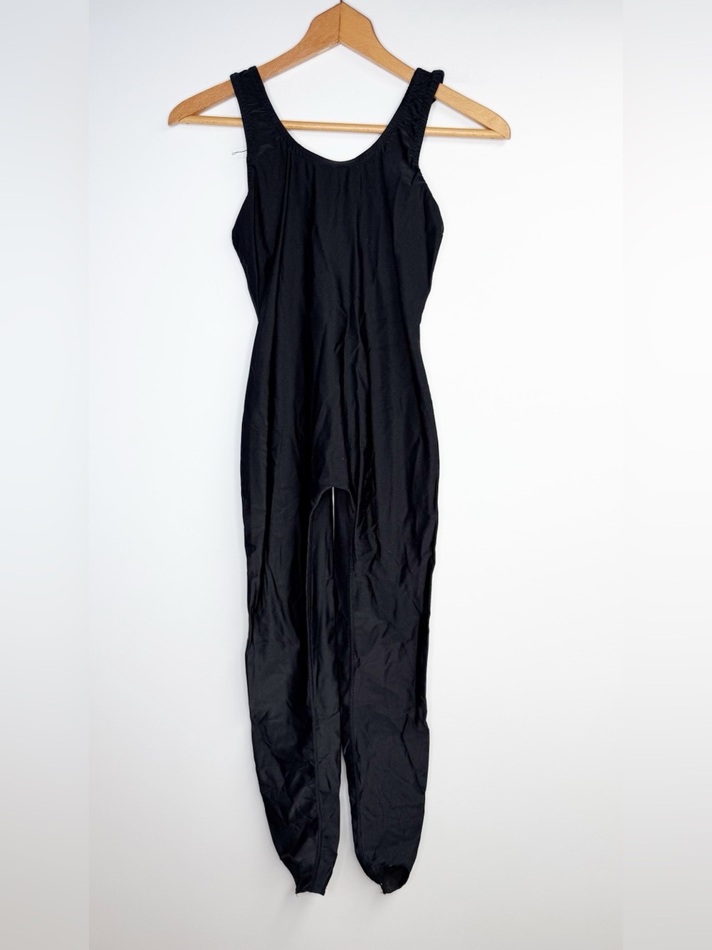 Vintage 1980’s Body Pro by Ujena Black Spandex Sleeveless Unitard Stirrups Large